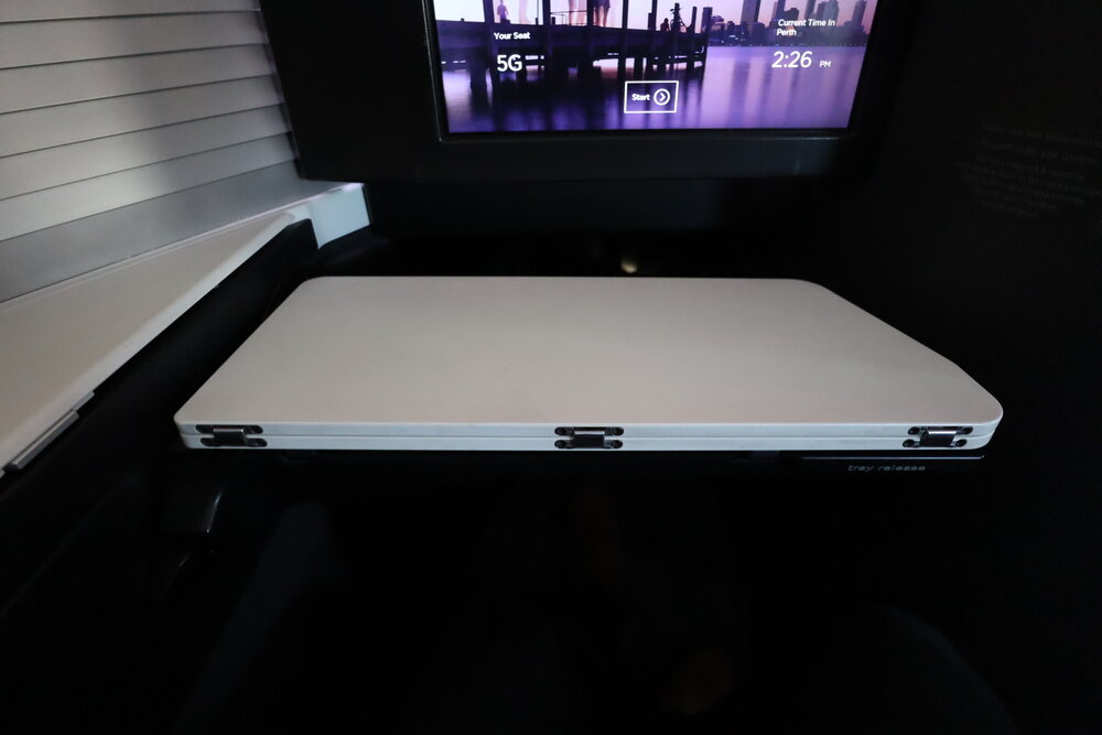 Virgin Australia business class – Tray table