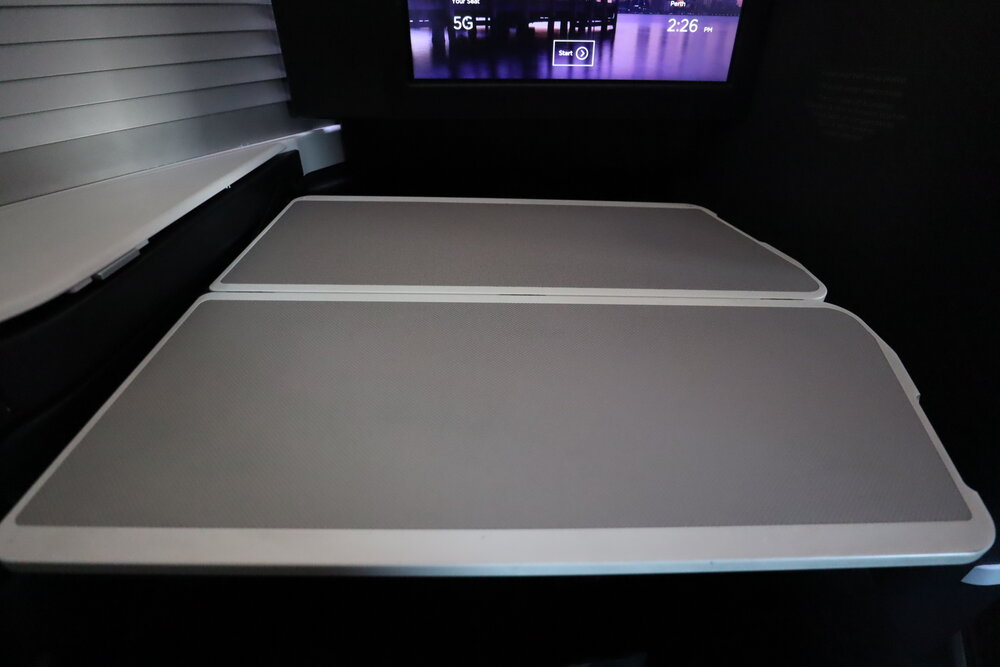 Virgin Australia business class – Tray table