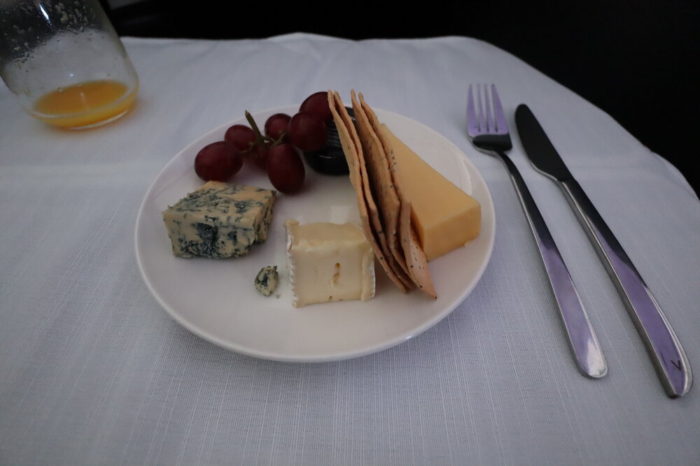 Virgin Australia business class – Cheese plate