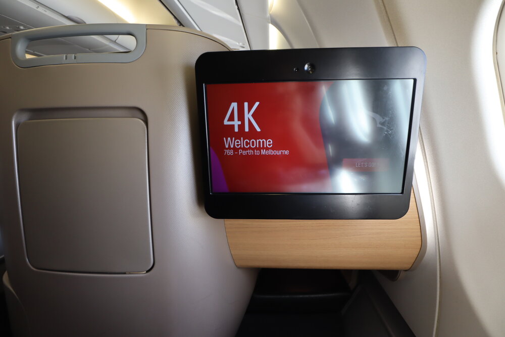 Qantas business class – Entertainment screen