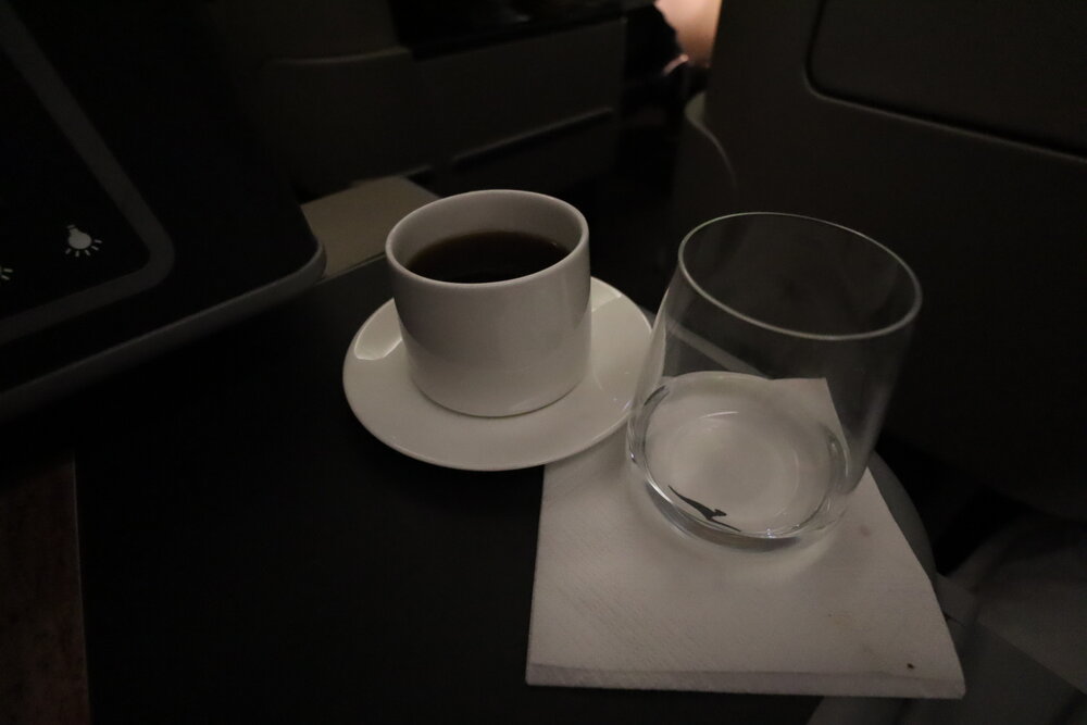 Qantas business class – Coffee