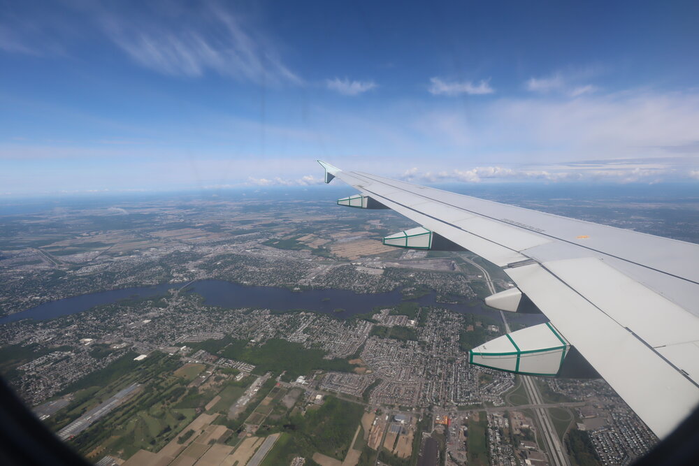 Air Canada Jetz A319 – Views on approach to Montreal