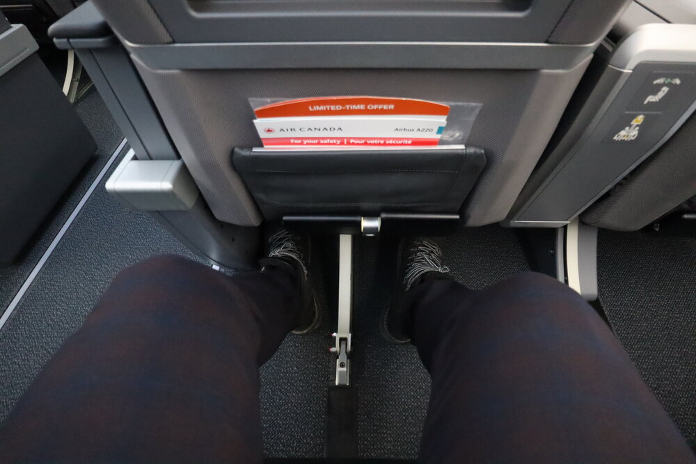 Air Canada Airbus A220 – Business class legroom