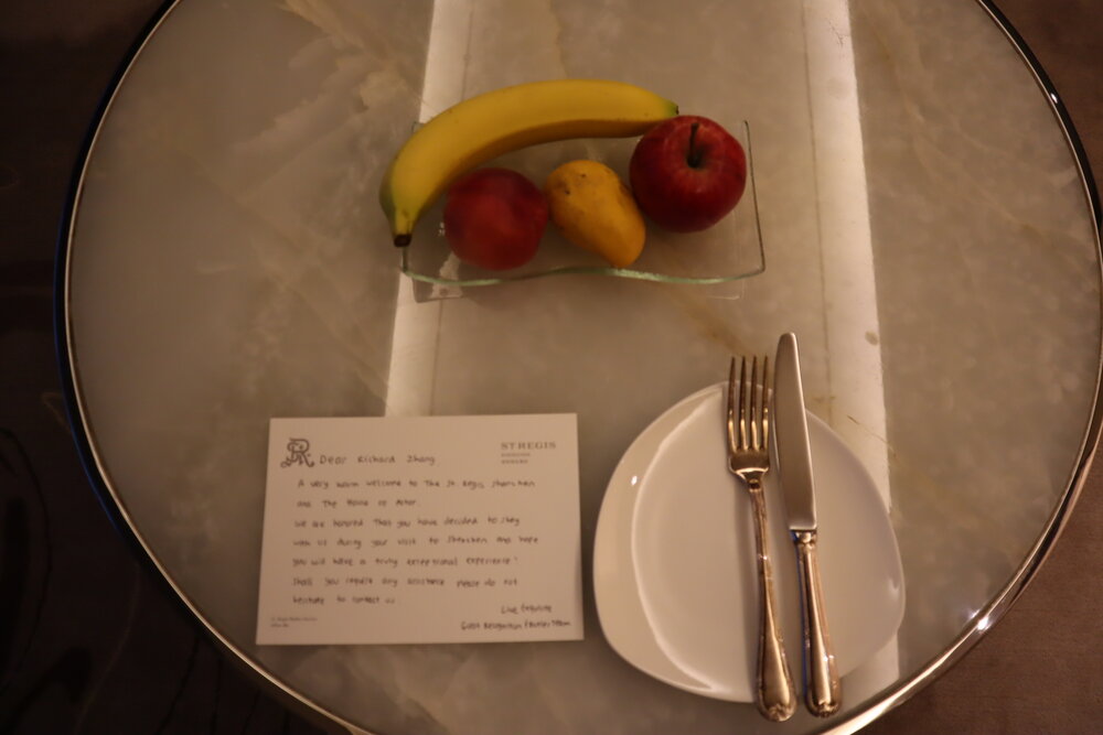 St. Regis Shenzhen – Welcome amenity