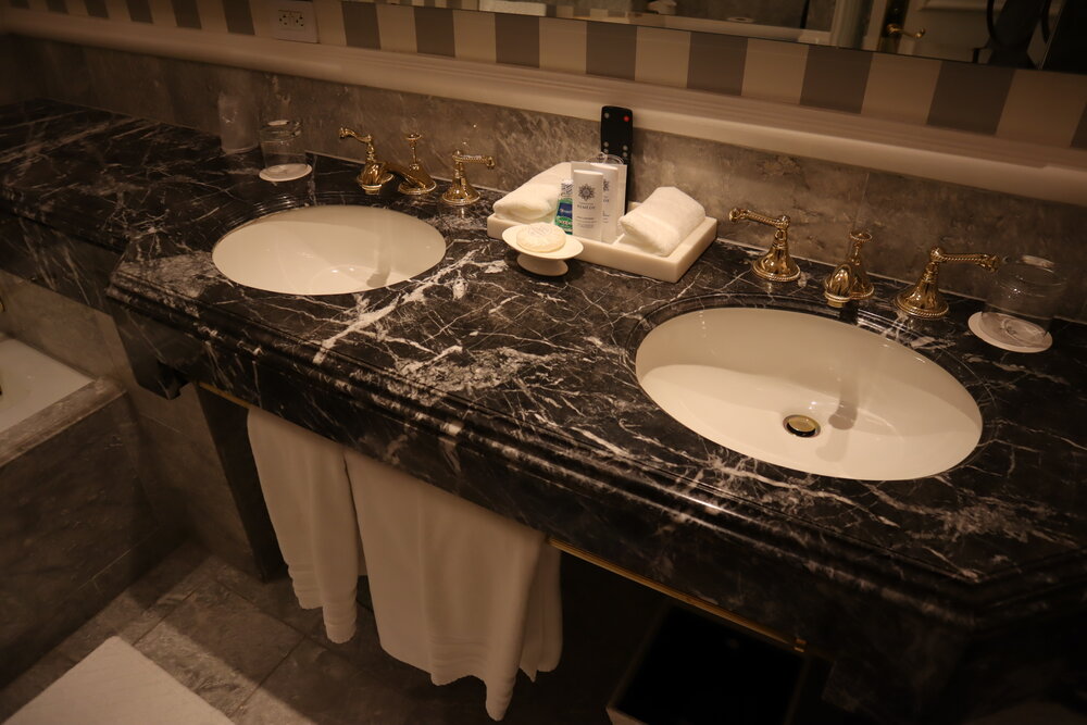 St. Regis New York – Madison Suite guest bathroom double sinks