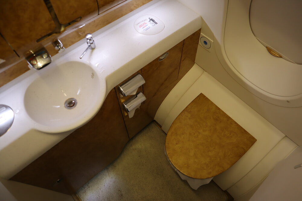 Emirates A380 First Class – Rear restroom