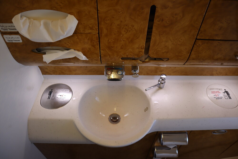 Emirates A380 First Class – Rear restroom