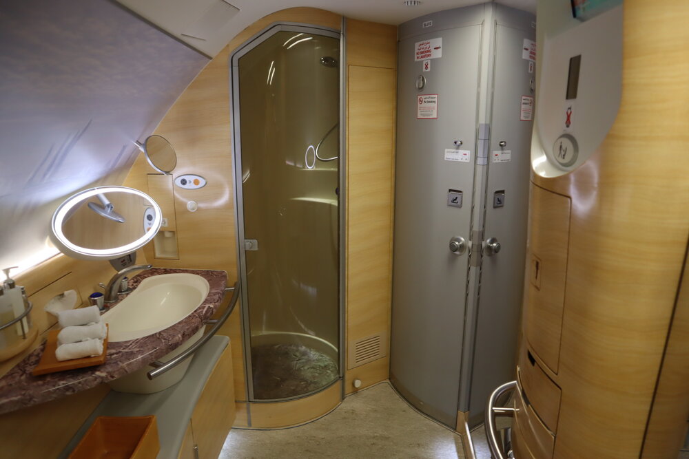 Emirates A380 First Class – Shower Spa