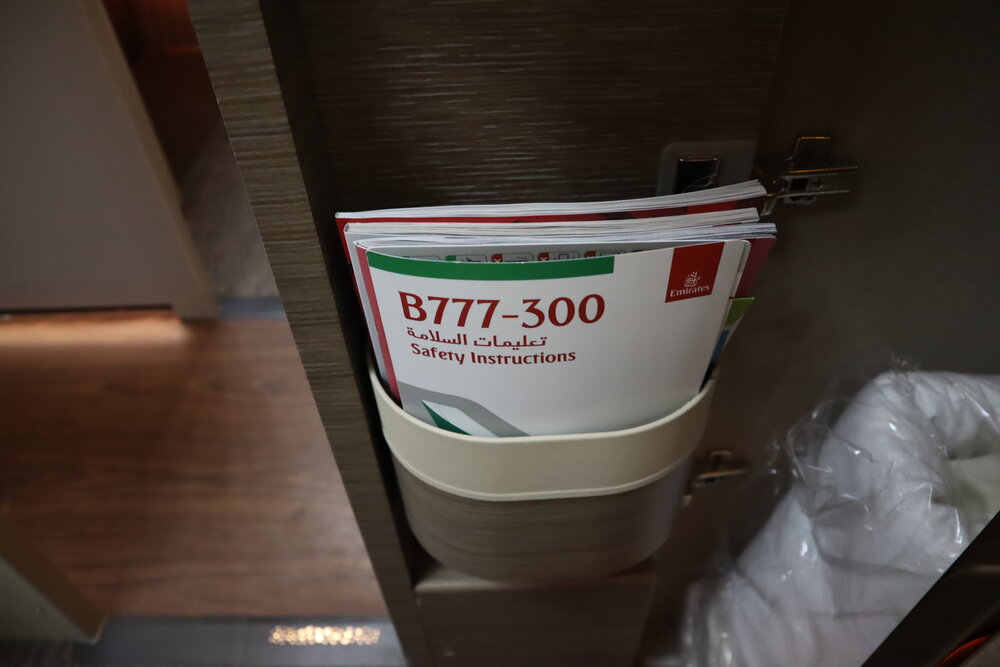 Emirates 777 New First Class – Literature rack