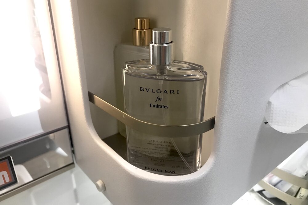 Emirates 777 New First Class – Bulgari cologne