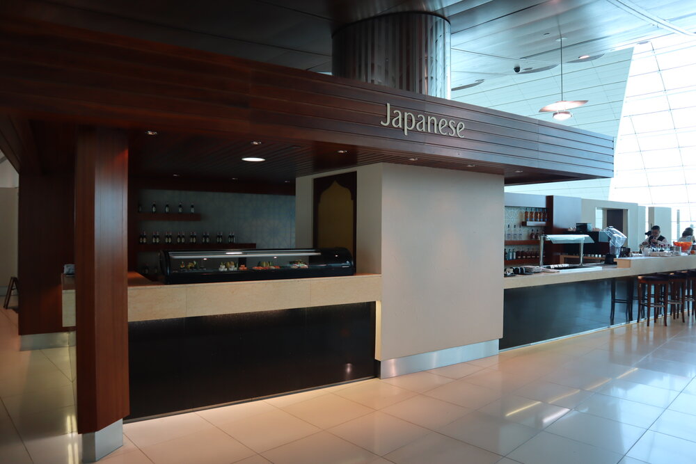 Emirates First Class Lounge Dubai (Concourse B) – Japanese food station