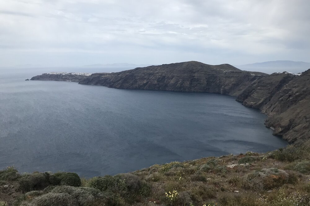 Views along the hiking trail from Fira to Oia