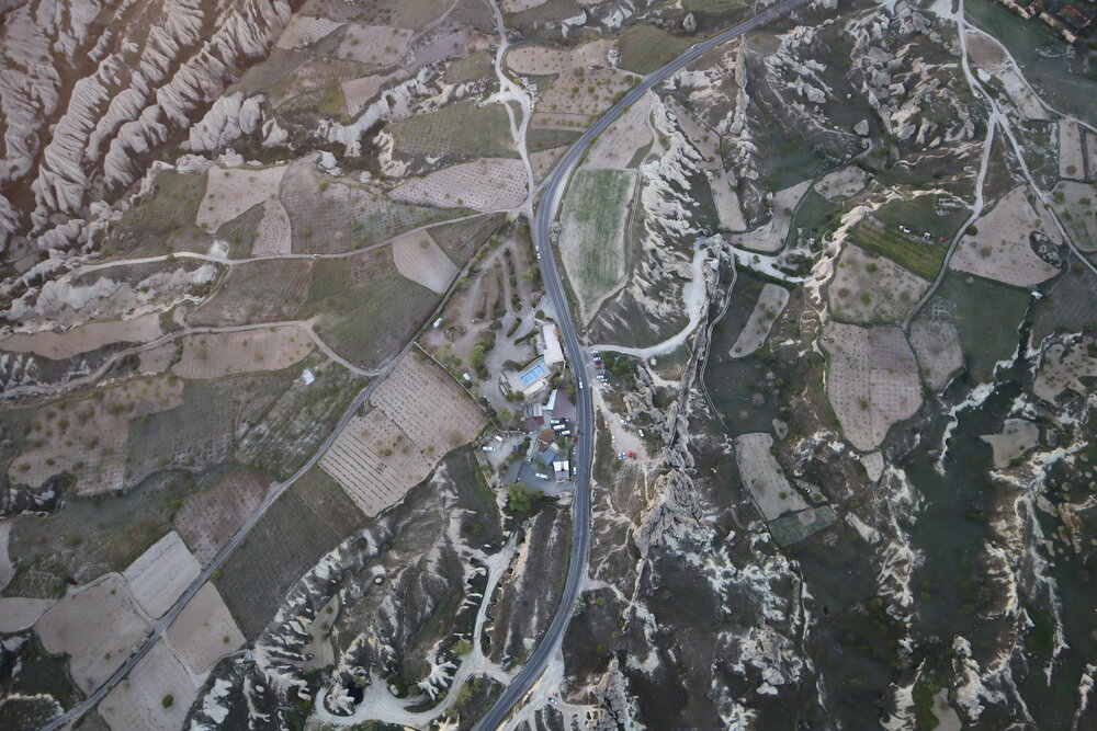 Birds-eye view of Cappadocia