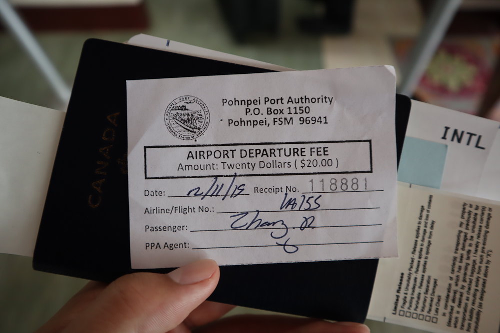 Pohnpei departure fee