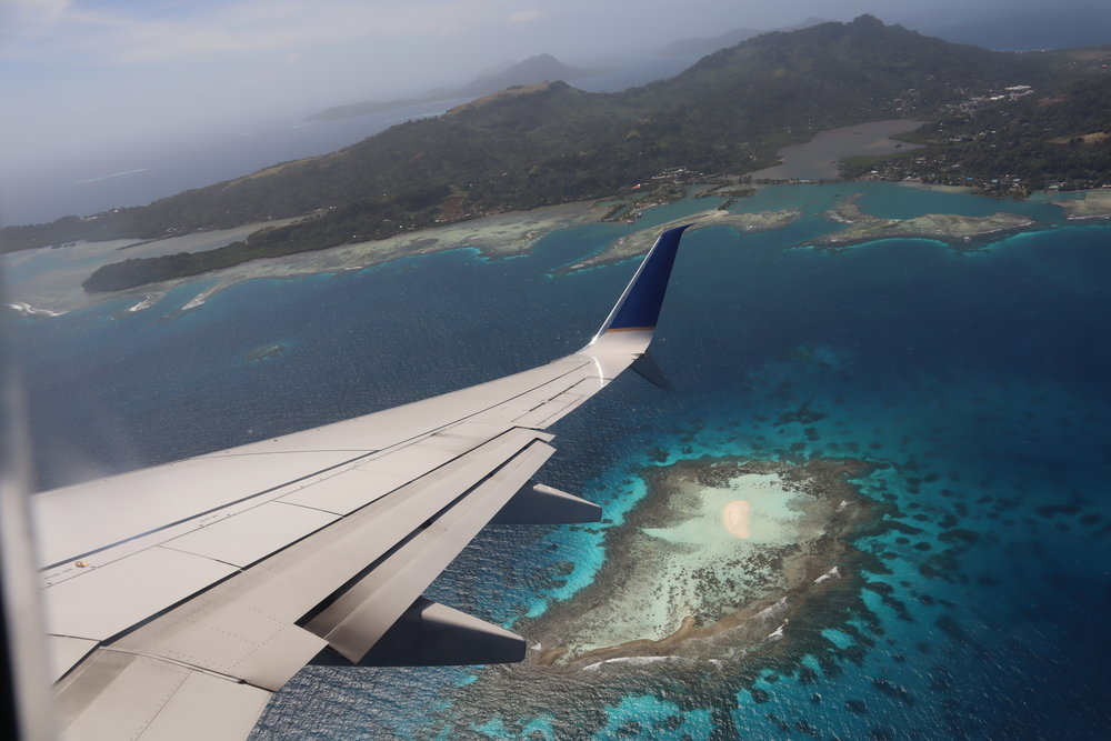 Views of Chuuk Lagoon upon takeoff