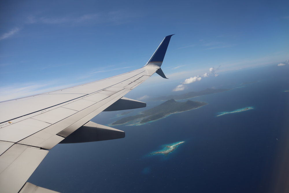 Views of Chuuk Lagoon upon takeoff