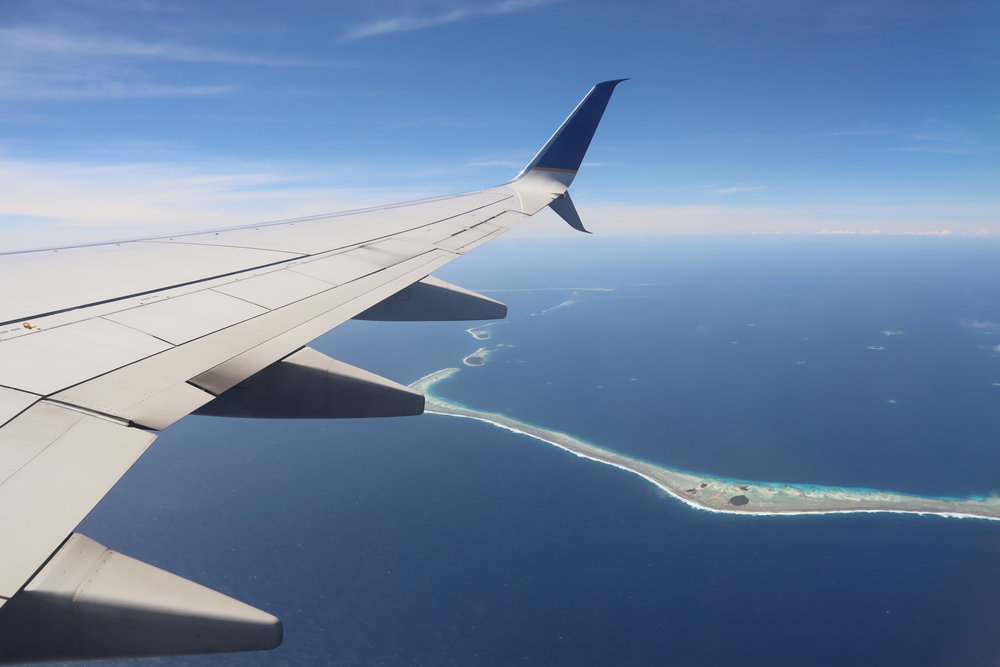 Views of Chuuk Lagoon upon takeoff