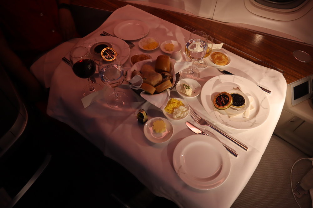 Cathay Pacific First Class – Caviar and champagne