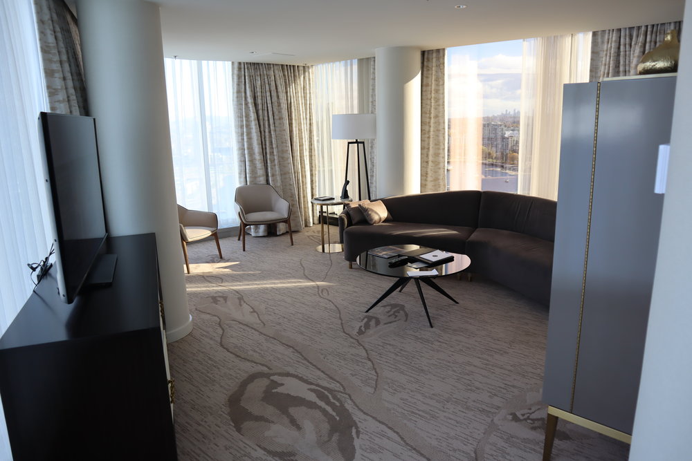 JW Marriott Parq Vancouver – One-bedroom suite living room