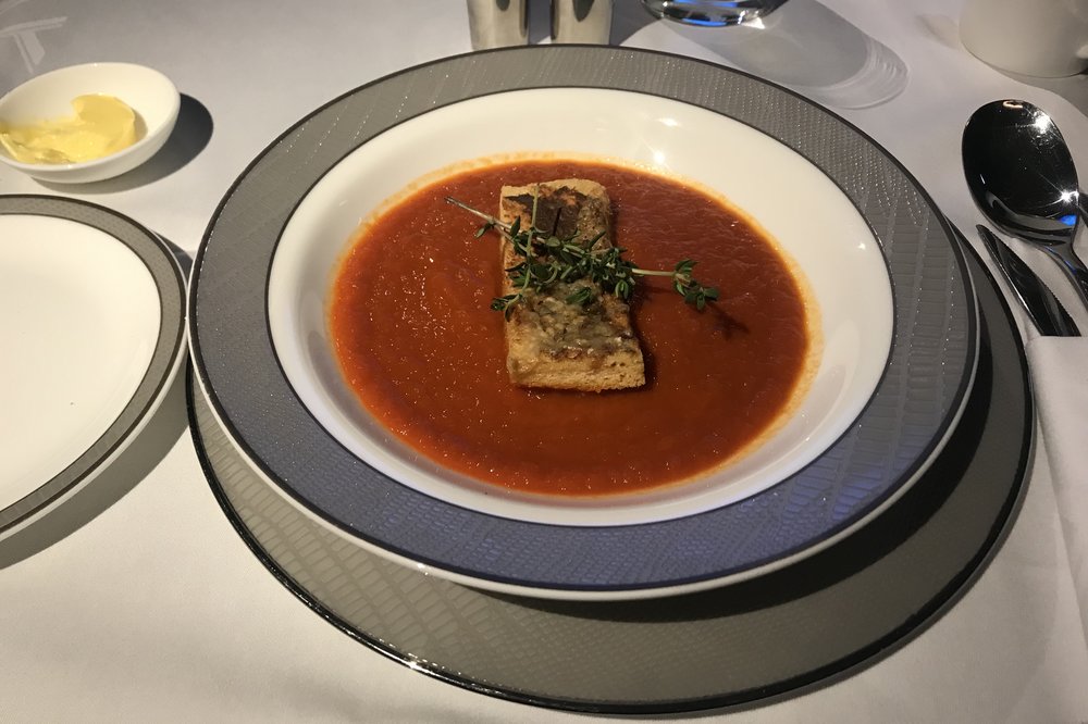 Singapore Airlines Suites Class – Roasted tomato soup