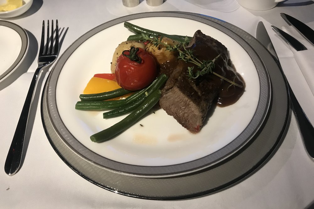 Singapore Airlines Suites Class – Grilled NZ lamb loin