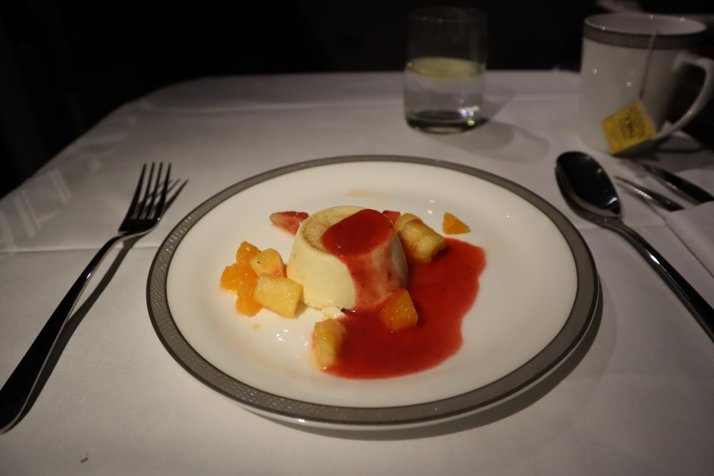 Singapore Airlines Suites Class – Chia seeds panna cotta