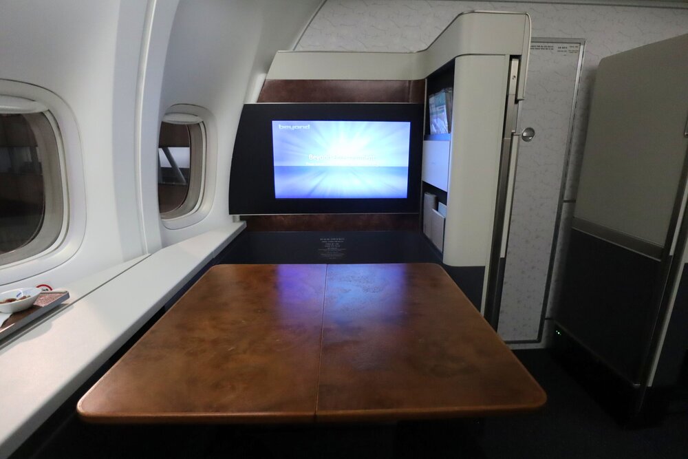 Korean Air 747 First Class – Tray table