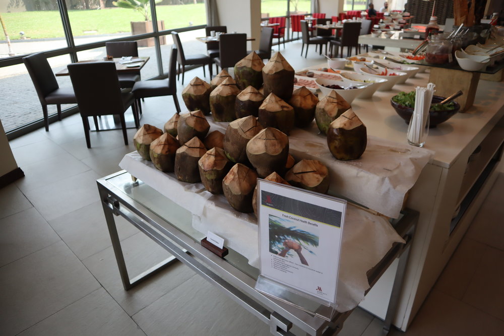 Accra Marriott Hotel – Fresh coconuts for breakfast