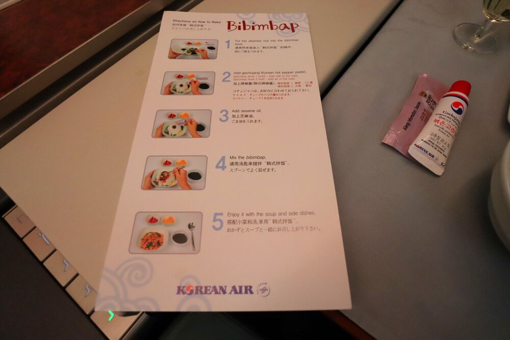 Korean Air 747 First Class – Bibimbap pamphlet