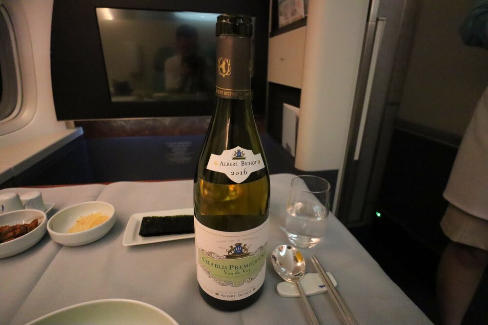 Korean Air 747 First Class – White wine