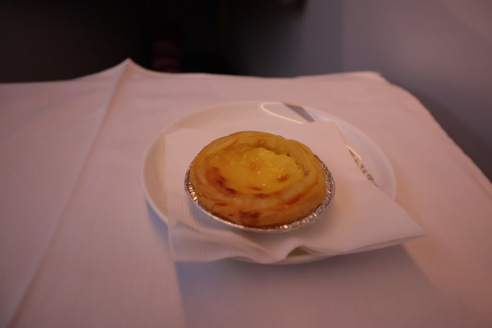 Air China business class – Egg tart