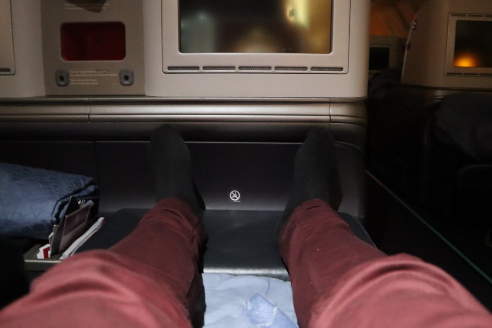 Turkish Airlines A330 business class – Lie-flat mode legroom