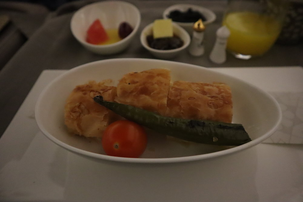 Turkish Airlines A330 business class – Baked cheese pastry