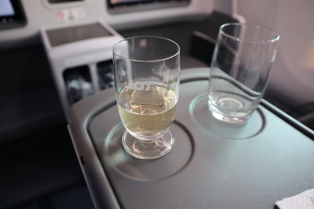 LOT Polish Airlines business class – Welcome champagne