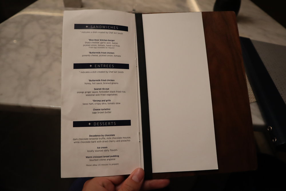 United Polaris Lounge Chicago – Dining Room menu