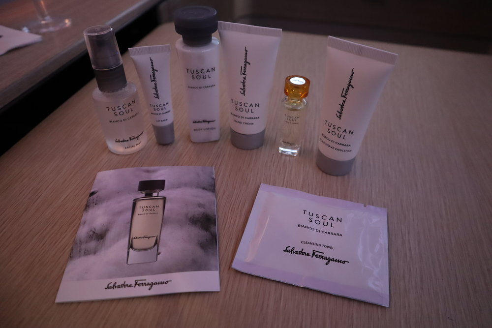 Asiana Airlines First Class – Tuscan Soul skincare items