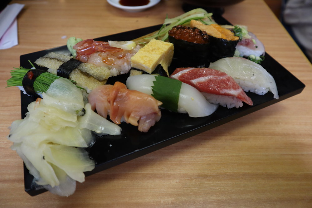 Sushi lunch at the Tsukiji Outer Market