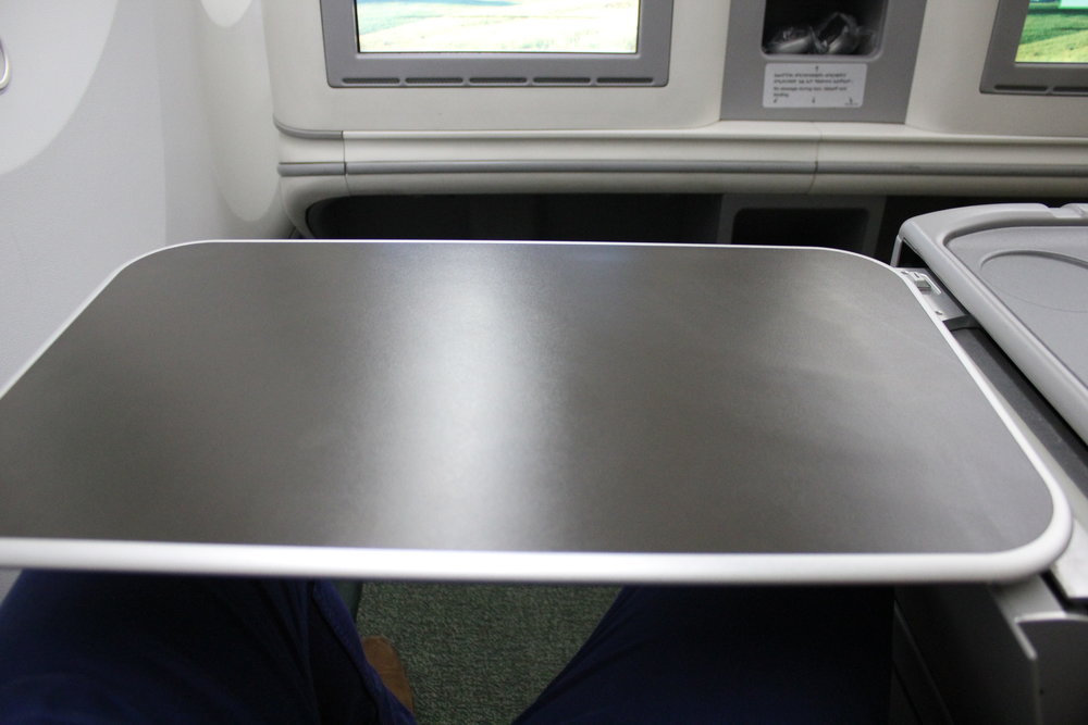 Ethiopian Airlines business class – Tray table