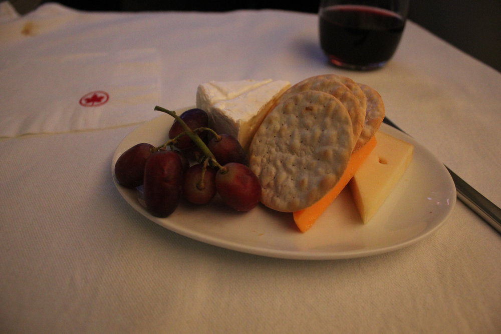 Air Canada business class – Cheese plate