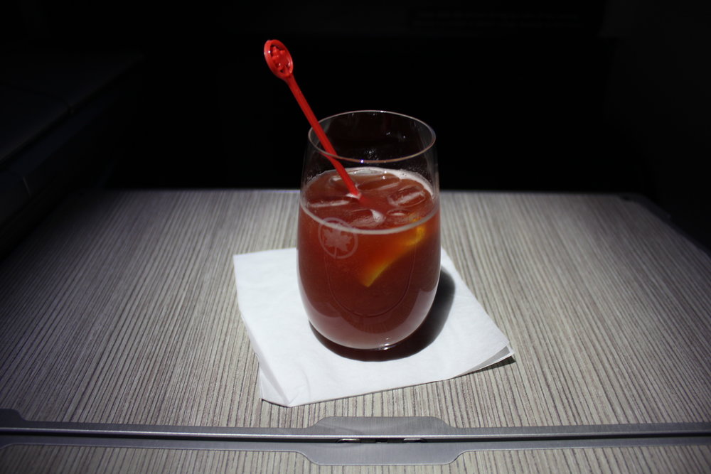 Air Canada business class – Extra spicy Clamato