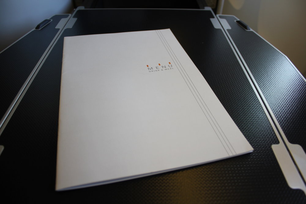 ANA 777 business class – Menu