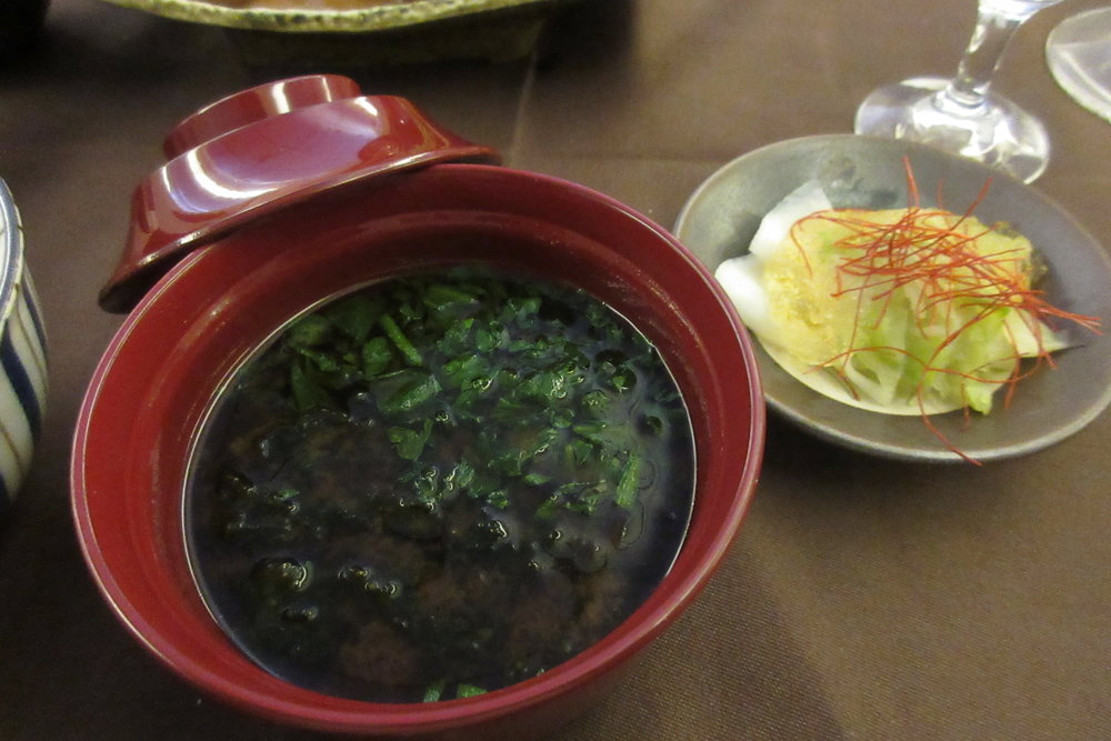 Japan Airlines First Class – Miso soup