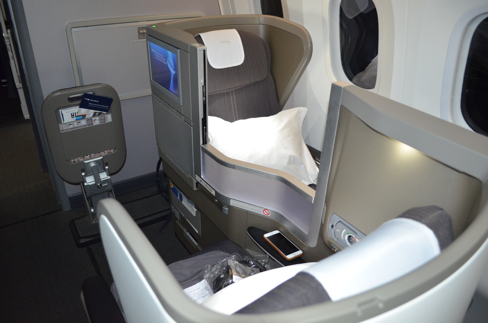 British Airways 787 business class – Window seats