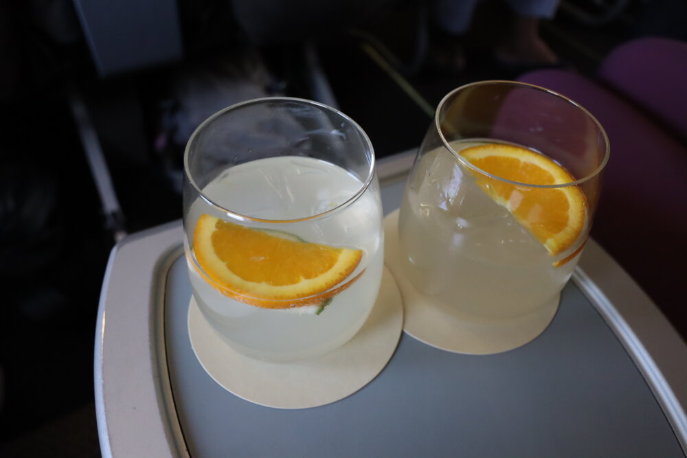 Fiji Airways 737 business class – Welcome drinks