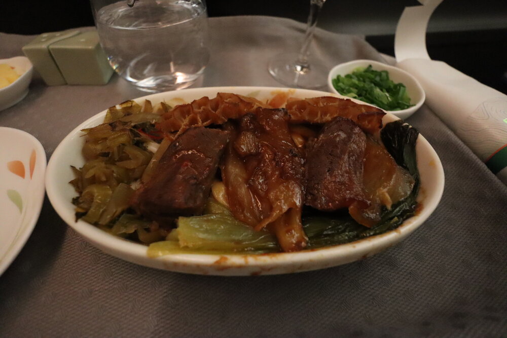 EVA Air 787 business class – Braised beef noodles