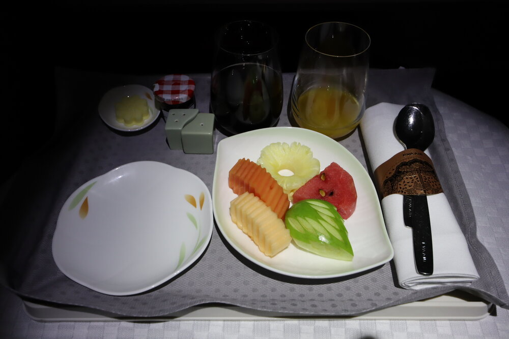 EVA Air 787 business class – Fruit plate