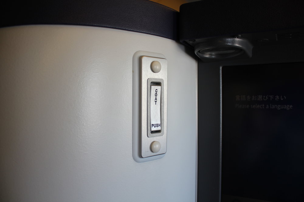 ANA 777 business class – Coat hook