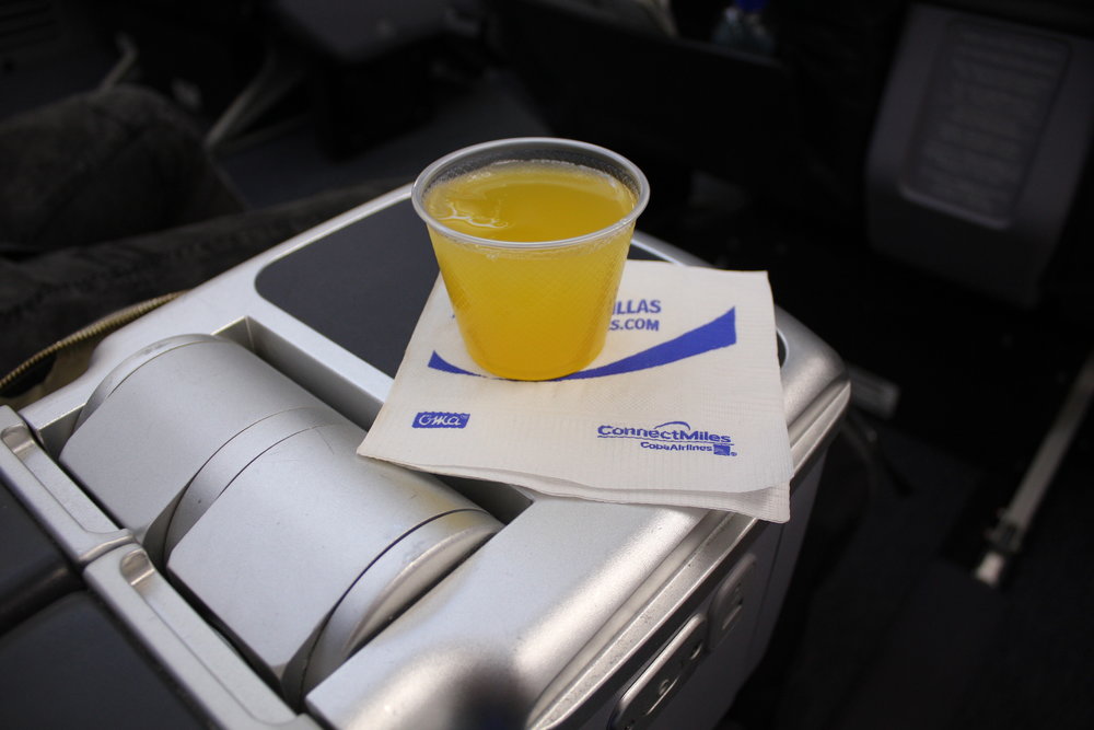 Copa Airlines business class – Welcome drink