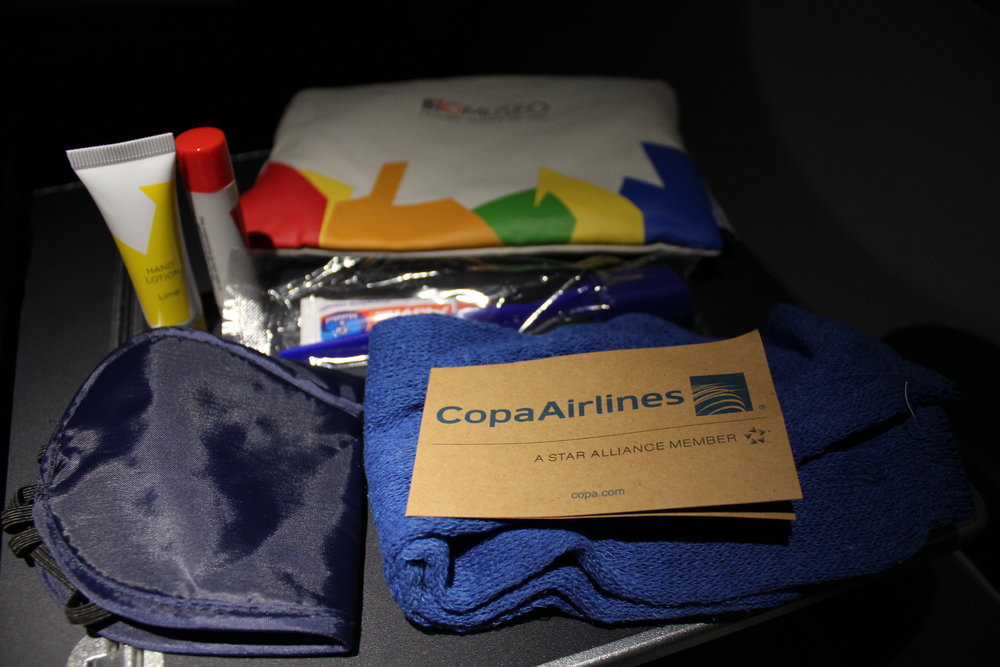 Copa Airlines business class – Amenity kit contents