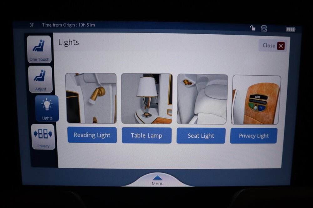 Emirates A380 First Class – Lighting controls